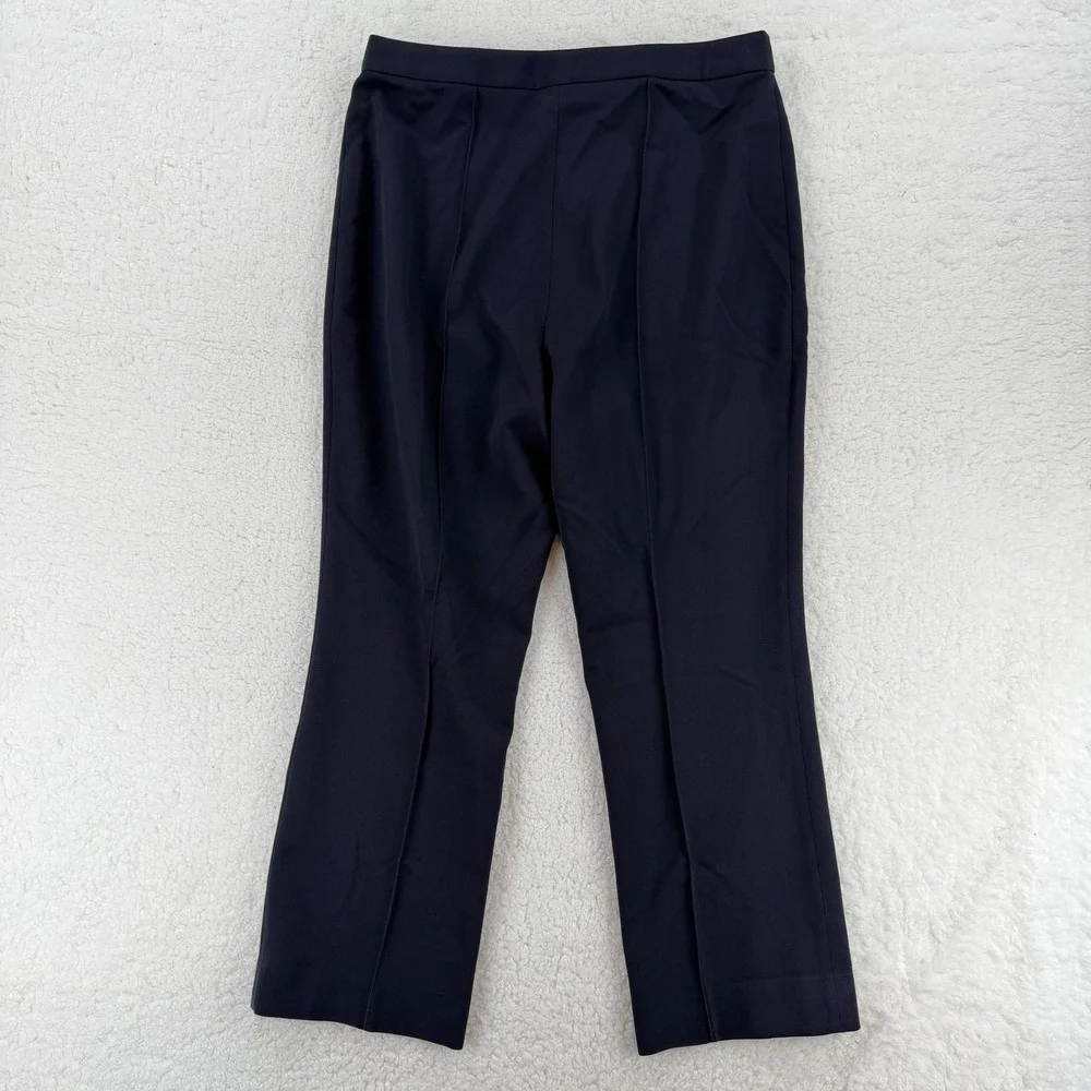 Tory Burch Womens 14 Navy Blue Wool Blend Straight Leg Dress Pants‎ Trousers
